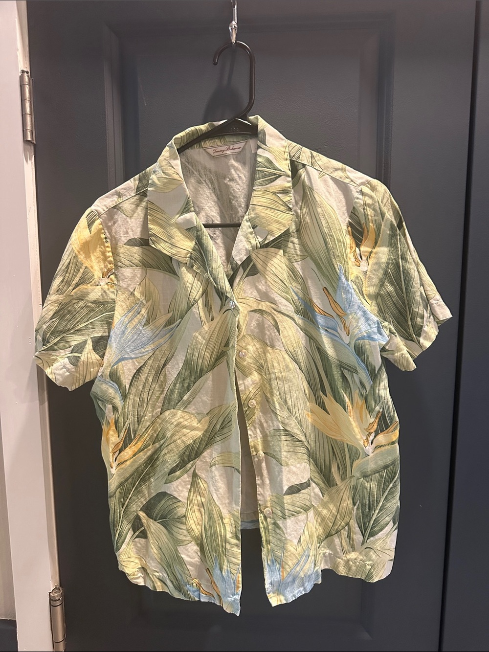 Tommy Bahama Green Leaf Print Button-Down Shirt